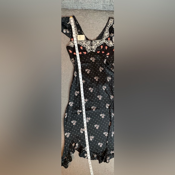 Free People Haven Midi Dress Black Combo Floral Embroidered Backless Size M NWT - Picture 2 of 16